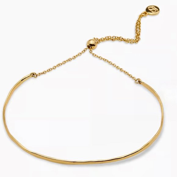 Gorjana Jewelry - Gorjana Taner Bar Bracelet Gold Plated Adjustable Slide Closure Thin and Elegant